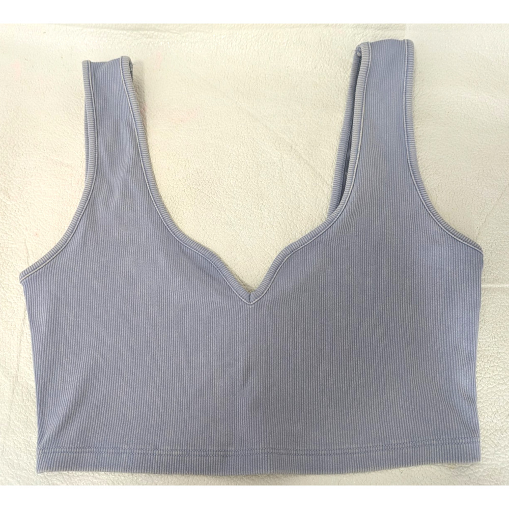Womens Slim Fit Ribbed Tiny Tank Top Blue Size Small - Picture 4 of 10